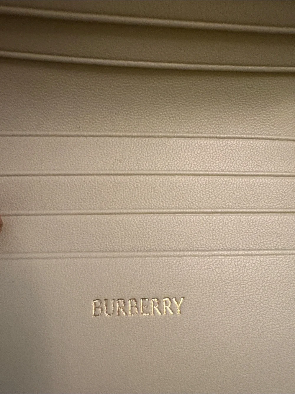 Burberry Canvas Plaid Zip Wallet - Beige and Navy